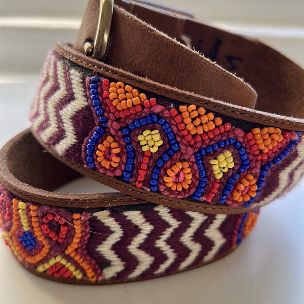 Lucky Brand Tan and Multicolor Embroidered Belt - Picture 2 of 9